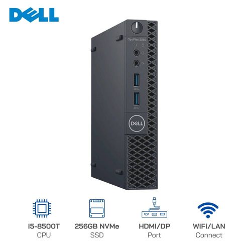 DELL OPTIPLEX 3060 MICRO INTEL CORE i5-8500T - 2.10 GHz - RAM 16 Go - SSD 256 Go - INTEL UHD GRAPHICS - WIFI - BLUETOOTH - WINDOWS 11 PRO 64 BITS