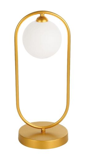 Homemania Lampe De Table Fancy - Bureau, Bureau, Table De Chevet - Or En Verre, Acier, 17 X 17 X 43 Cm, 1 X G9, Max 25w