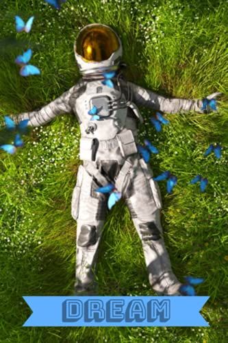 Astronaut Lying In A Meadow With Blue Butterflies Cute Dream Journal