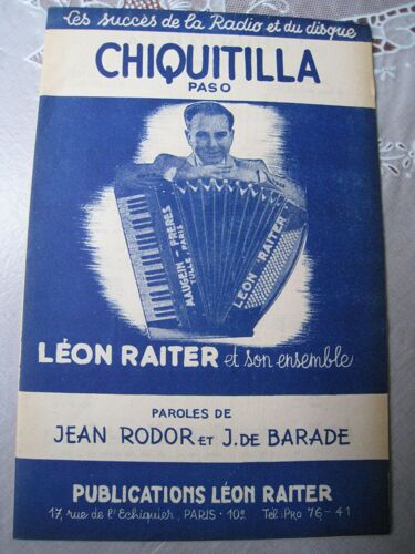 Partition Chitiquilla Paso Par Leon Raiter  Et Son Ensemble 
