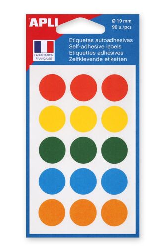 Agipa Lot De 10 Sachets De 90 Étiquettes Gommettes De Signalisation Rondes 19 Mm Assortis