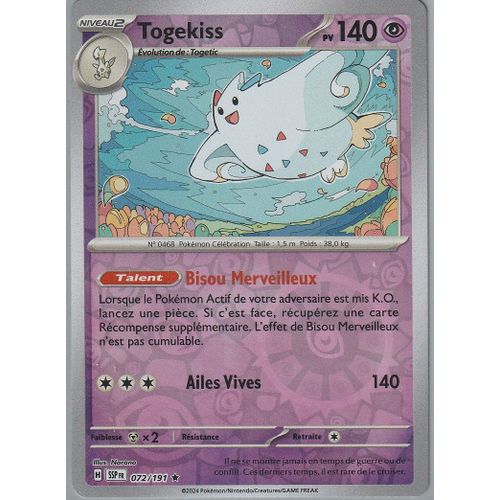 Carte Pokémon - Togekiss 072/191 - Holo-Reverse - Ev8 Etincelles Déferlantes