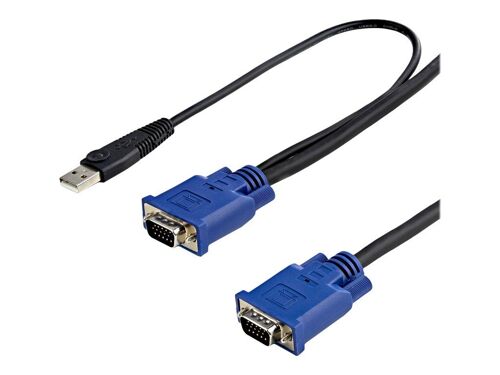 StarTech.com Câble pour Switch KVM VGA avec USB 2 en 1 - 3m - Câble vidéo / USB - USB, HD-15 (VGA) (M) pour HD-15 (VGA) (M) - 3.05 m - noir - pour P/N: CAB831HDU, RACKCONS1908, SV1631DUSBUK, SV565DUTPU, SV565UTPUL, SV831DUSBUK