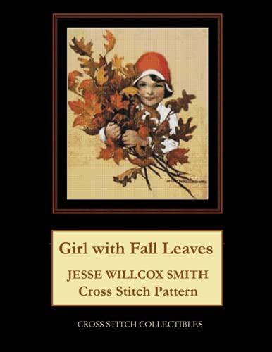 Girl With Fall Leaves: Jesse Willcox Smith Cross Stitch Pattern