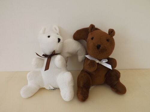 Doudou Peluche Duo Écureuil Blanc Marron Yves Rocher