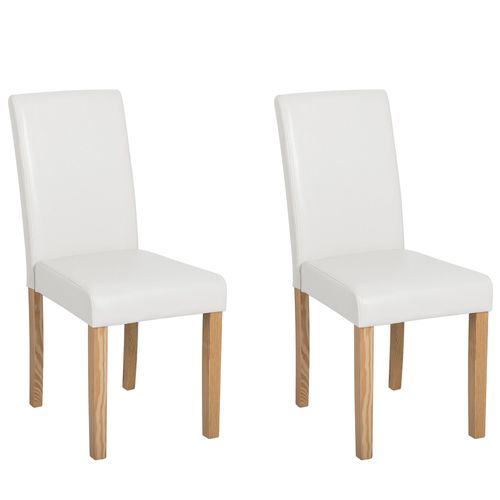 2 Chaises En Cuir Pu Blanc Broadway