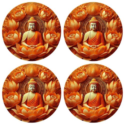 Set De 4 Dessous De Verres Sagesse De Bouddha Cbkreation