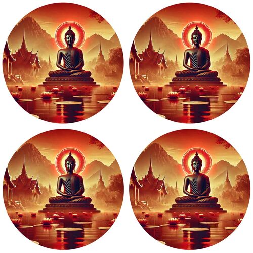 Set De 4 Dessous De Verres Sagesse De Bouddha Cbkreation