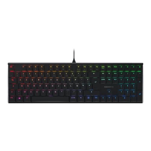 CHERRY MX 10.0N RGB - Clavier - backlit - USB - Français - commutateur : CHERRY MX Low Profile RGB Speed - noir