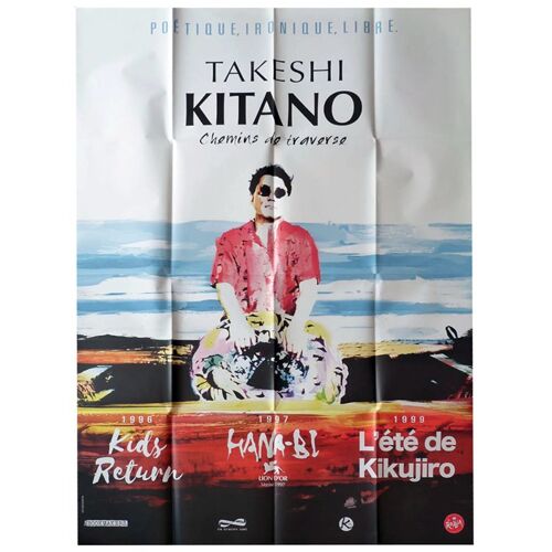 Takeshi Kitano (Chemins De Traverse, Retrospective): Kids Return 1996 - Hana-Bi 1997- L'été De Kikujiro 1999) - Véritable Affiche De Cinéma Pliée - Format 120x160 Cm - Réédition 2017