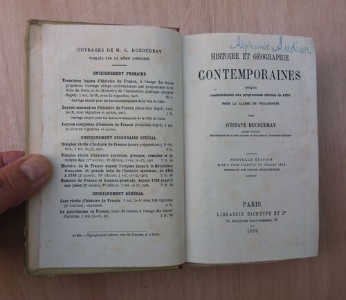 Histoire Et Géographie Contemporaines Gustave Ducoudray 1878