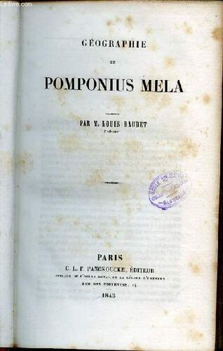 Geographie De Pomponius Mela.