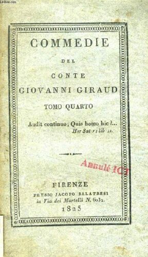 Commedie Del Conte Giovanni Giraud, Tomo Iv