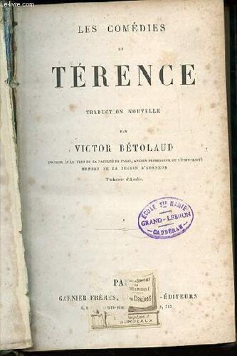 Les Comedies De Terence.