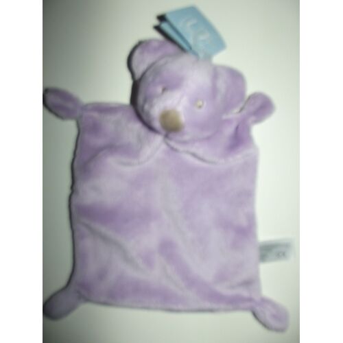 Doudou Plat Ours Ourson Nicotoy Simba Benelux Kiabi Violet Mauve Comfort Blanket Comforter Soft Toy Peluche