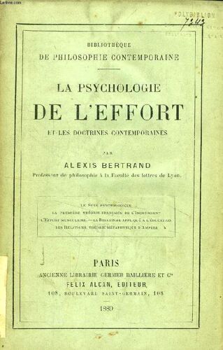 La Psychologie De L'effort Et Les Doctrines Contemporaines