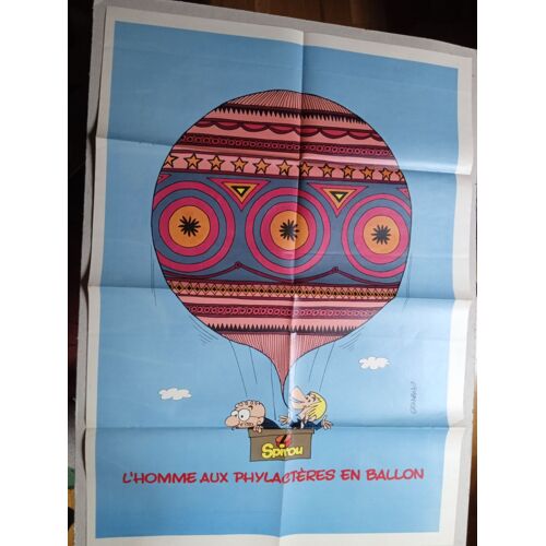 Poster L'homme Aux Phylactères En Ballon Par Genneaux Supplément Spirou 1983