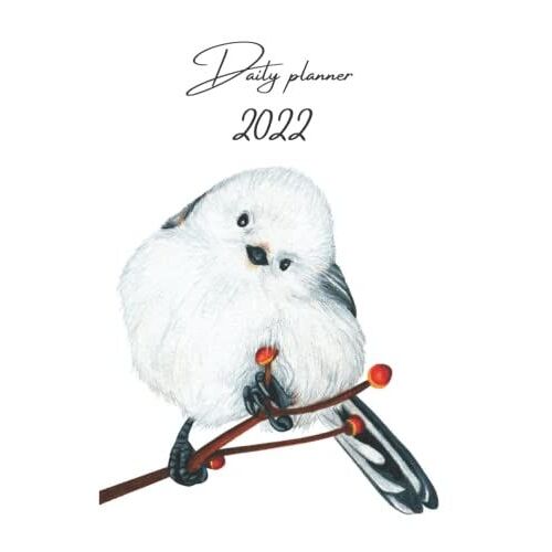2022 Daily Planner: One Page Per Day Diary / Long Tail Tit / Bird / Sketch / Minimalist / Dated Large 365 Day Journal / Date Book With Notes Section - Time Slots - Schedule - Calendar / Organizer