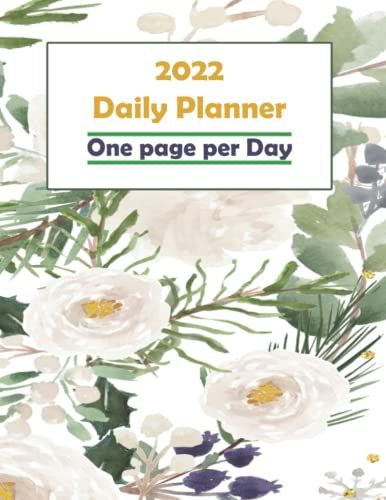 2022 Daily Planner One Page Per Day: Daily Planner With Space For Schedule, Tasks Of The Day, Appointments, Daily Gratitude, Reminders, Goals Of The ... Notes And Plans Habits, 8.5" X 11" 400 Pages.