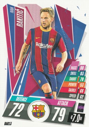 Bar 13 - Catre Topps - Match Attax - Uefa Champions League 2020 / 2021 - Ivan Rakitic - Fc Barcelone