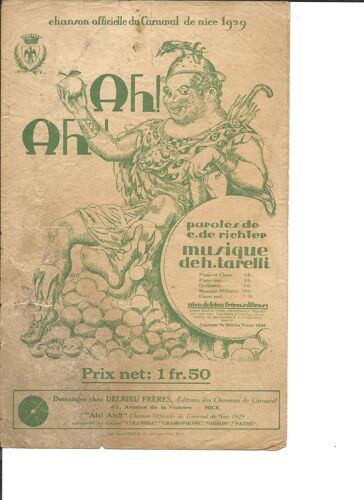 Chanson Officiel Du Carnval De Nice 1929 : Ah ! Ah !