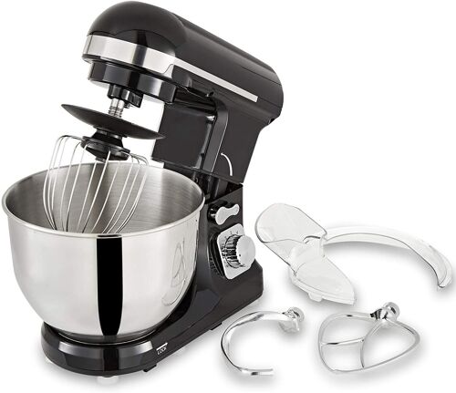 Mélangeur multifonction Topmatic PKM-1400.2 Black Solo 1400W 1400 Watt 5 L robot culinaire, pétrisseur, machine à pâte, aide de cuisine, agitation, pétrissage, mélange, agitation et pétrissage de la p