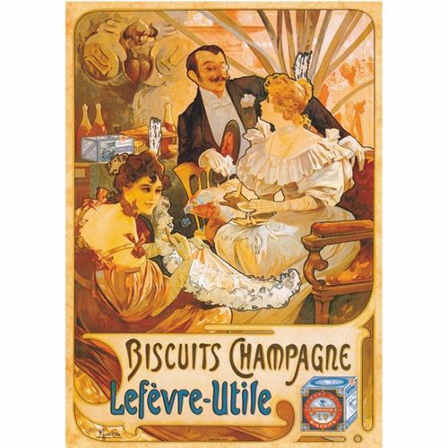 Puzzle 1000 Pièces Poster Vintage - Biscuits Champagne Lefevre-Utile