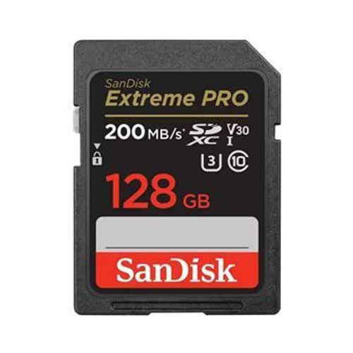 Carte SD SanDisk Extreme Pro 128 Go Classe 10 U3 SD 200 Mo/s en écriture 90 Mo/s SDXC