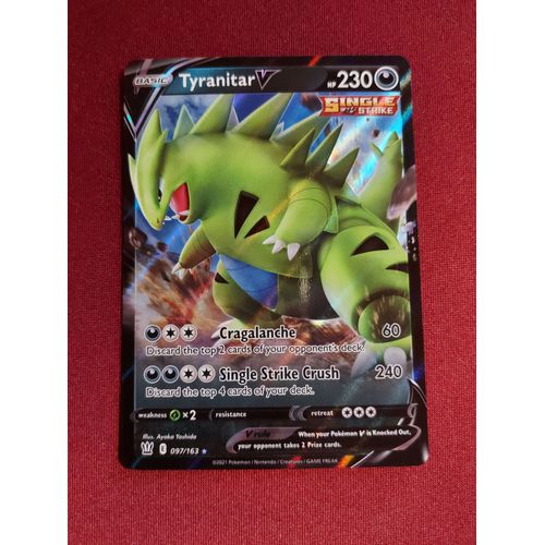 Carte Pokemon Anglaise - Tyranocif V 097/163 (Tyranitar V) - Eb05 Styles De Combat - Battle Styles