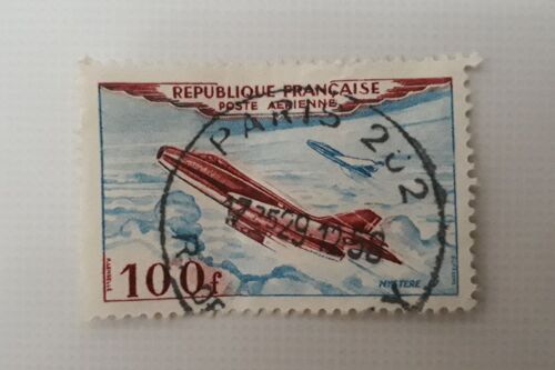 Timbre Oblitéré France Poste Aérienne Dassault Mystère Iv 1954