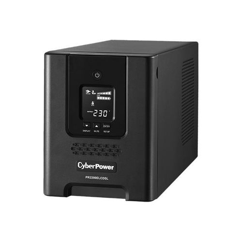 CyberPower Professional Tower Series PR2200ELCDSL - Onduleur - CA 230 V - 1980 Watt - 2200 VA - 9 Ah - RS-232, USB - connecteurs de sortie : 9