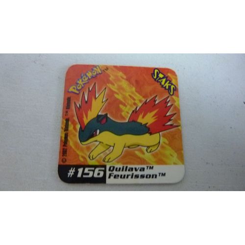 Staks Aimenté Pokemon, De La Série Johto League Champions, De 2002, N° 156 Quilava / Feurisson