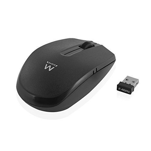 Ewent EW3221 - Souris - droitiers et gauchers - optique - 2 boutons - sans fil - 2.4 GHz - récepteur sans fil USB - noir