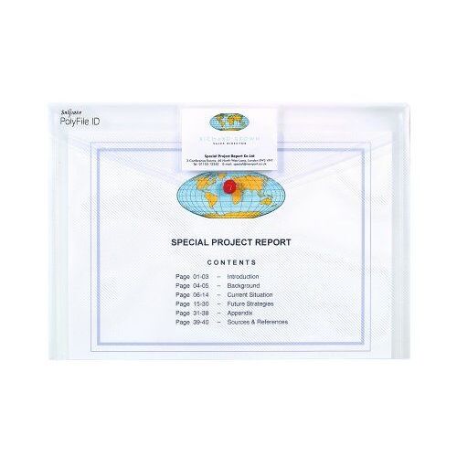 Snopake 12560 Lot De 5 Chemises En Polypropylène Polyfile A4 Avec Porte Carte 5 Claire
