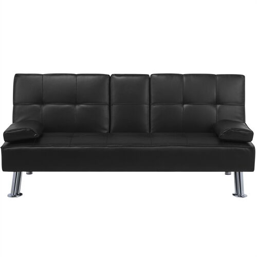 Canapé-Lit Roxen Noir Cuir Pu