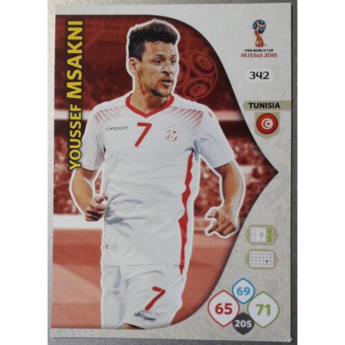 Panini Football Card Adrenalyn Xl- World Cup Russia 2018- Youssef Msakni #342