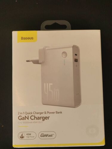Power Station Baseus 45w Power Station 2-En-1 Qc Pb & Chargeur, Blanc 10000 Ah