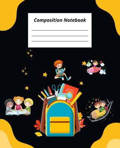 Black Composition Notebook For School College Rule-7.5x9.25 |: Collegeruled_8x10_120_Nobleed