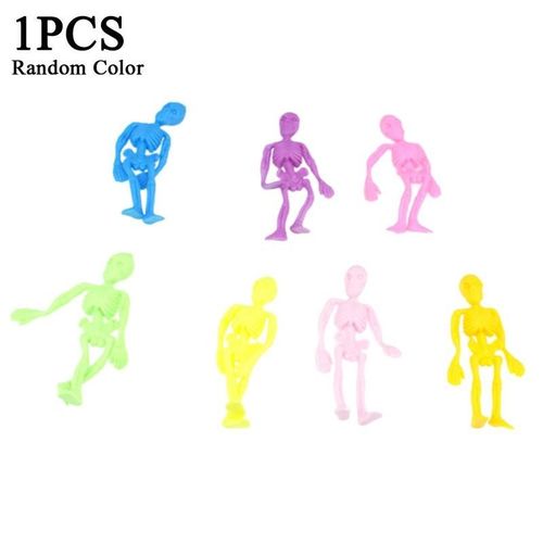 Poupée De Crâne Tpr Squelette De Zombie, 1 Pièces, Modèle Élastique, Jouet Anti-Stress Pour Enfants, Anti-Toxique, Décoration Fu