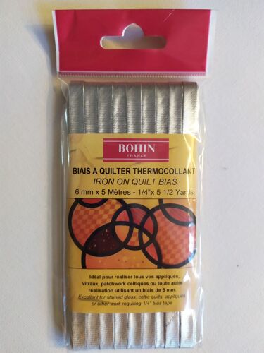 Biais À Quilter Thermocollant Argent 6mm X 5 Mètres Bohin