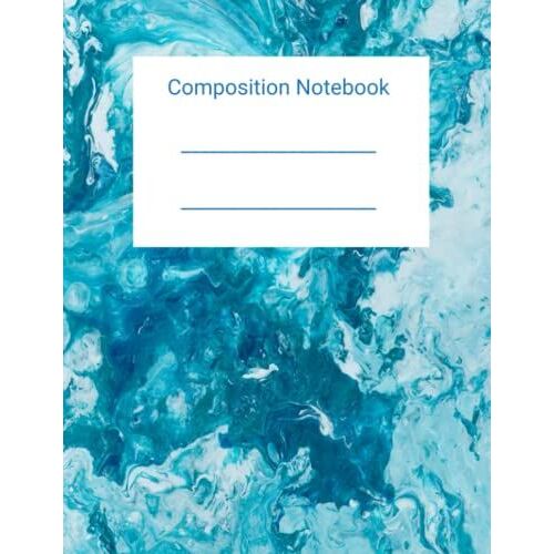 Composition Notebook: Colorful, Blue, Abstract Design, College Ruled