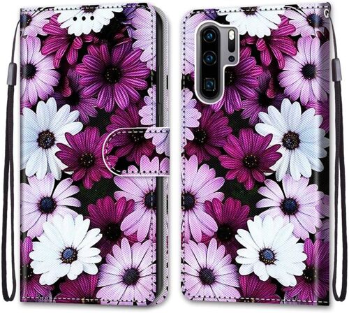 Coque Pour Huawei P30 Pro, Etui En Cuir Pu Portefeuille Housse Coque Avec 360 Degres Silicone Antichoc Protection Cover Cuir Pochette Magnetique Und Flip Bequille (Fleur 2)
