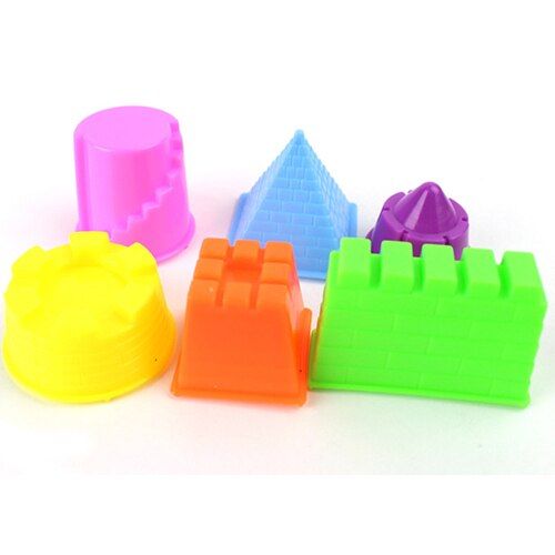 Mini Château En Plastique, Moule En Argile De Sable, Jouets De Construction Pour Enfants, Kits De Construction De Maquettes, Jeux De Plein Air, 6 Pièces