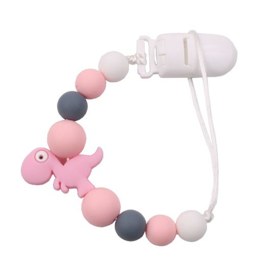 Clips De Sucette En Silicone Pour Bébé, Perles, Caroon, Dianosaure