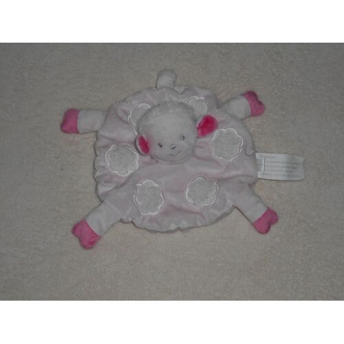 Doudou Plat Mouton Rose Et Nuage Blanc Kimbaloo