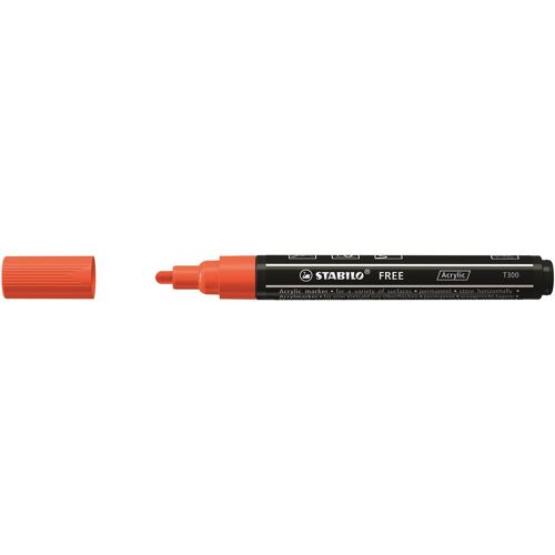 Stabilo Marqueur Pointe Moyenne Free Acrylic T300 Rouge