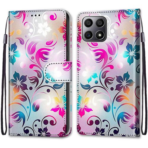 Coque Pour Huawei Honor X8 4g / X30i, Etui En Cuir Pu Portefeuille Housse Coque Avec 360 Degres Silicone Protection Cover Cuir Pochette Magnetique Und Flip Bequille (Fleur 1)