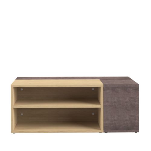 Table Basse Angle Chêne Clair Et Béton 89,5 X 65 - Symbiosis