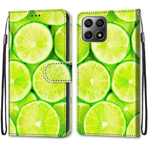 Coque Pour Huawei Honor X8 4g / X30i, Etui En Cuir Pu Portefeuille Housse Coque Avec 360 Degres Silicone Protection Cover Cuir Pochette Magnetique Und Flip Bequille (Citron)