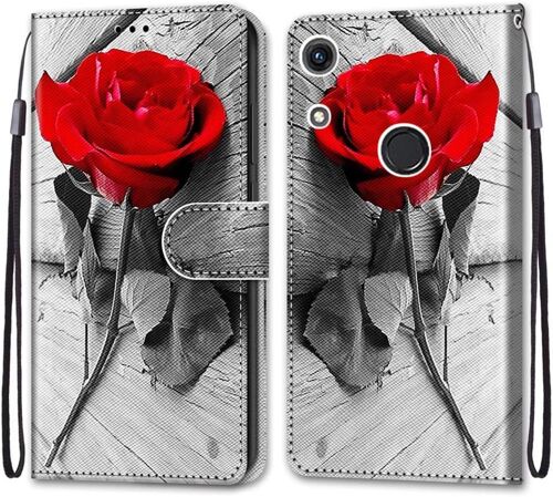 Coque Pour Huawei Honor 8a / Y6 2019, Etui En Cuir Pu Portefeuille Housse Coque Avec 360 Degres Silicone Antichoc Protection Cover Cuir Pochette Magnetique Und Flip Bequille (Rose)